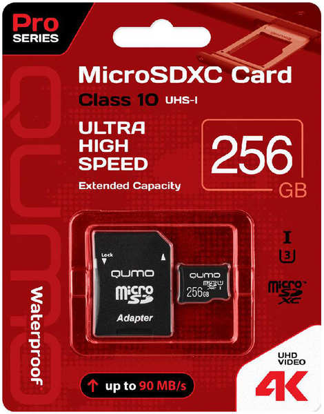Карта памяти QUMO MicroSDXC 256 GB UHS-I U3 Pro 27958141