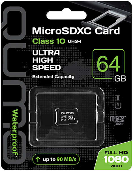 Карта памяти QUMO MicroSDXC 64GB Class 10 UHS I 27958149