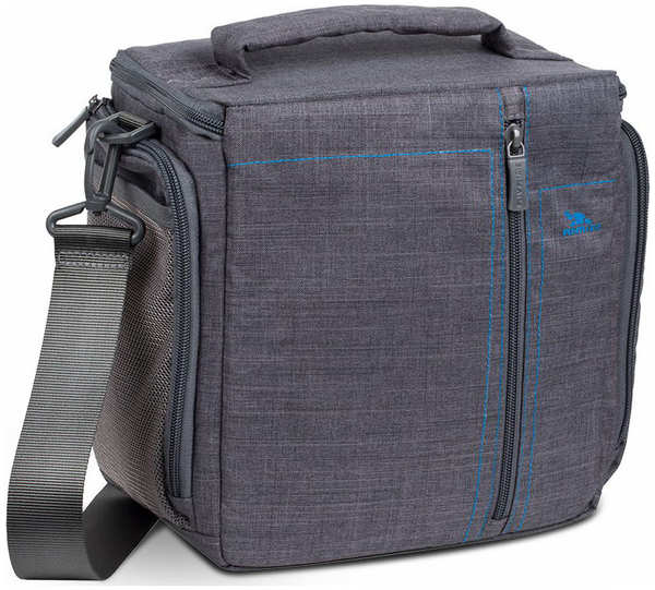 Сумка для фотокамеры Rivacase 7503 SLR Canvas Case Large grey и чехол от дождя из водооталкивающей ткани 27967163