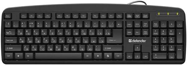 Проводная клавиатура Defender Office HB-910 RU,черный,полноразмерная Office HB-910 RU черный полноразмерная 27990408