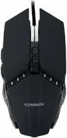 Мышь проводная игровая Sonnen Z5, металл/пластик, 8 кнопок, 800-3200 dpi, LED-подсветка, черная, 513521 Z5 металл/пластик 8 кнопок 800-3200 dpi LED-подсветка черная 513521