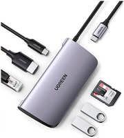 USB-концентратор 7 в 1 (хаб) Ugreen 2 x USB 3.0, HDMI, RJ45, SD / TF, PD (50852) 2 x USB 3.0 HDMI RJ45 SD / TF PD (50852)
