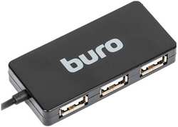Разветвитель USB Buro BU-HUB4-U2.0-Slim, 4 порта, черный BU-HUB4-U2.0-Slim 4 порта черный