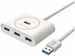 Разветвитель USB Ugreen 4 х USB 3.0, 1 м, белый (20283) 4 х USB 3.0 1 м белый (20283)
