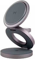 Складное беспроводное зарядное устройство Magssory Disc Signature Edition 3 в 1 для Apple, с магнитами, совместимое с MagSafe, midnight (WCH033)
