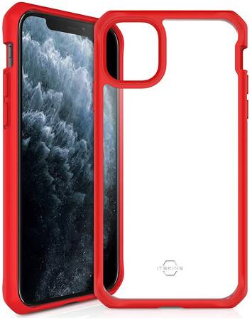 Чехол антибактериальный ITSKINS HYBRID SOLID для Apple iPhone 11 Pro Max 6,5″ прозрачный/красный