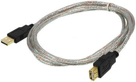 Кабель-удлинитель Ningbo USB A(m) USB A(f) 1.8м прозрачный