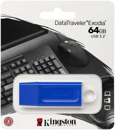 USB-накопитель Kingston DataTraveler Exodia 64GB USB 3.2 Gen 1 Blue 31104881