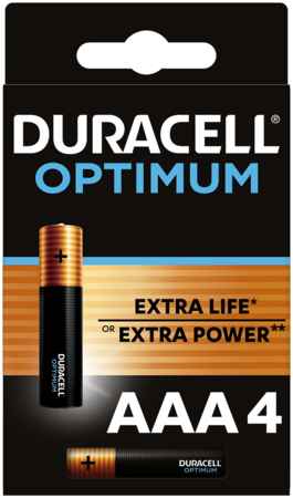 Элемент питания Duracell Optimum AAA (LR03) 1.5 V (4 шт)
