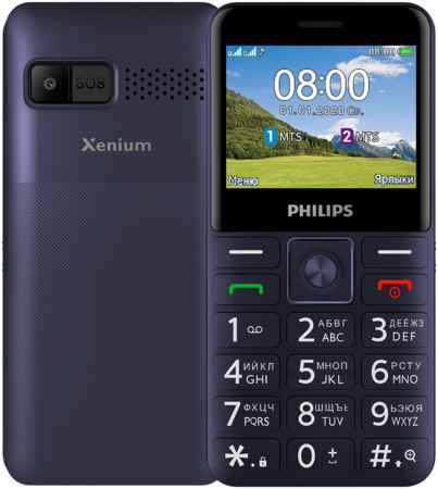 Кнопочный телефон Philips Xenium E207 Blue 31601932