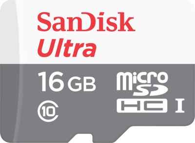 Карта памяти SanDisk Ultra microSDHC UHS-I 16GB Class 10 SDSQUNS-016G-GN3MA + SD-адаптер