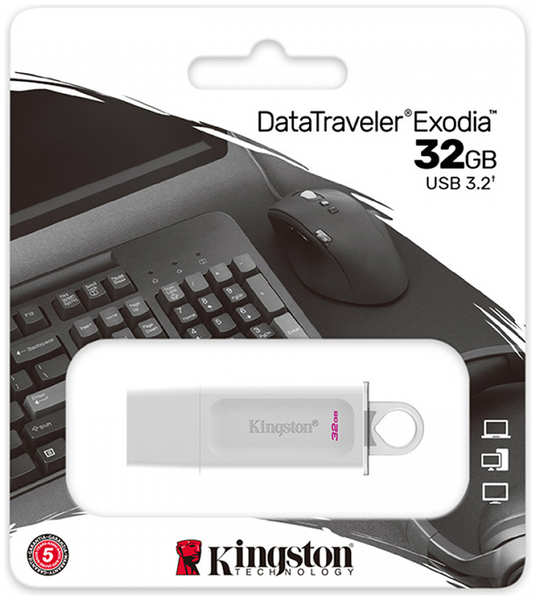 USB-накопитель Kingston DataTraveler Exodia 32GB White 31699820