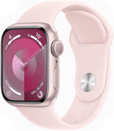 Умные часы Apple Watch Series 9, 41mm Aluminum , с розовым ремешком M/L