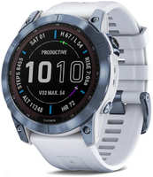 Умные часы Garmin Fenix 7X Sapphire Solar 51mm Mineral Titanium, с ремешком Whitestone