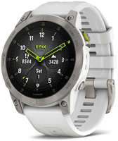 Умные часы Garmin Epix (Gen 2) Sapphire 47mm Carbon , с белым ремешком