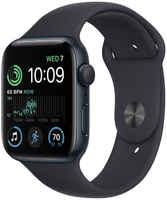 Умные часы Apple Watch SE, 44 мм чёрные, с чёрным Sport ремешком