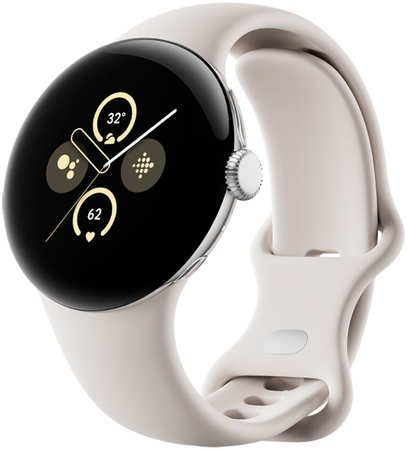 Умные часы Google Pixel Watch 2, Wi-Fi, «полированный серебристый» корпус, ремешок фарфорового цвета 3367618