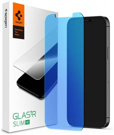 Защитное стекло с фильтром синего света Spigen GLAS.tR SLIM HD для iPhone 12 mini (2.5D, 9H; олеофобное покрытие) 3382641