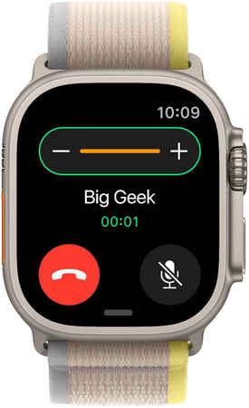 Часы Apple Watch Ultra, 49 мм, титан, ремешок Trail цвета «жёлтый/бежевый» 3383000
