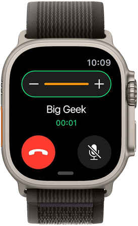 Часы Apple Watch Ultra, 49 мм, титан, ремешок Trail цвета «чёрный/серый» 3383003