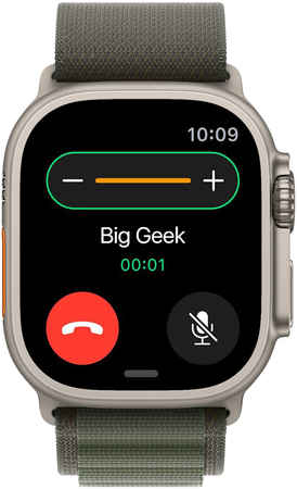 Часы Apple Watch Ultra, 49 мм, титан, ремешок Alpine зелёного цвета 3383005