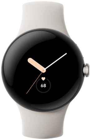 Умные часы Google Pixel Watch, Wi-Fi + LTE, «полированный серебристый» корпус, ремешок цвета «мел» 3385661