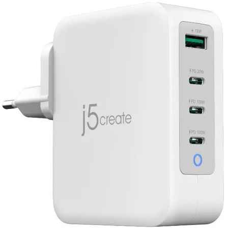 Многопортовое сетевое зарядное устройство j5create мощностью 130 Вт (US и EU) (GaN) (JUP43130) 3385931