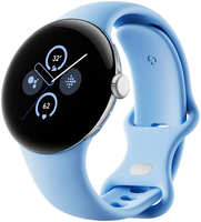 Умные часы Google Pixel Watch 2, Wi-Fi + LTE, «полированный серебристый» корпус, ремешок голубого цвета