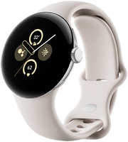 Умные часы Google Pixel Watch 2, Wi-Fi + LTE, «полированный серебристый» корпус, ремешок фарфорового цвета