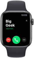 Apple Watch SE, 44мм, из алюминия цвета «серый космос», спортивный ремешок цвета «тёмная ночь» (2020)