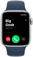 Часы Apple Watch SE, 44 мм, алюминий серебристого цвета, спортивный ремешок цвета «синий омут» (2020)