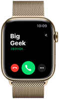 Часы Apple Watch Series 7, 45 мм, сталь золотого цвета, миланский сетчатый браслет