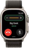 Apple Watch Ultra, 49 мм, корпус из титана, ремешок Trail цвета «чёрный / серый»