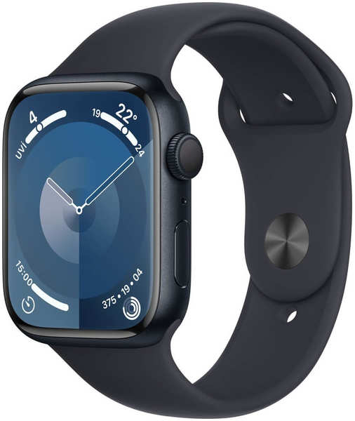 Смарт-часы Apple Watch Series 9 45 мм M/L спортивный ремешок черный 348446946500