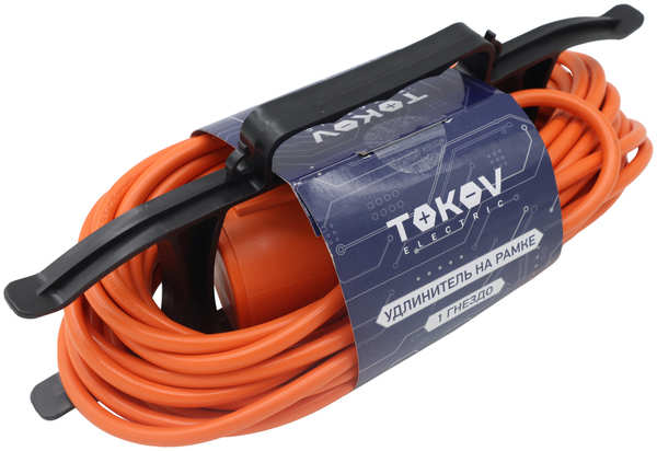 Удлинитель-шнур Tokov Electric на рамке 10 м без заземления сечение 2х0,75 мм² с защитной крышкой 348446971013