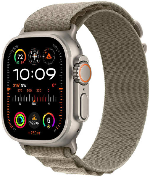 Смарт-часы Apple Watch Ultra 2 49 мм Titanium S текстильный ремешок оливковый