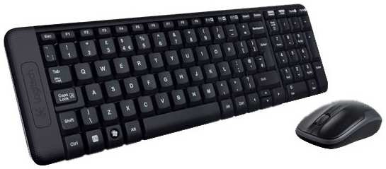 Клавиатура и мышь Logitech Комплект (клавиатура+мышь) MK220 USB беспроводной Черный 3601311