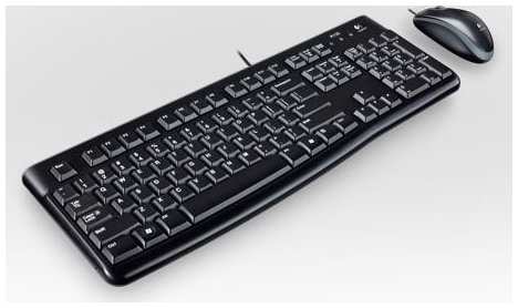 Клавиатура и мышь Logitech Комплект (клавиатура+мышь) MK120 USB проводной