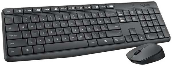 Клавиатура и мышь Logitech Комплект (клавиатура+мышь) MK235 USB беспроводной