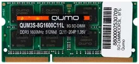 Оперативная память Qumo 8Gb DDR3 QUM3S-8G1600C11L 3630604