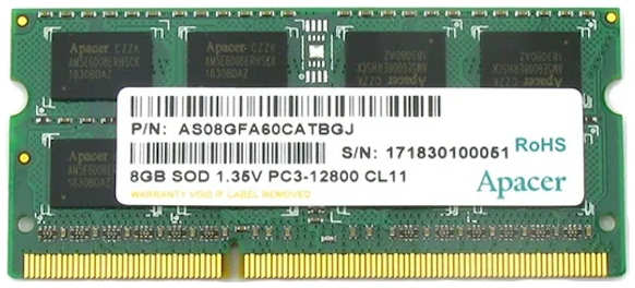 Оперативная память Apacer 8Gb DDR3L DV.08G2K.KAM