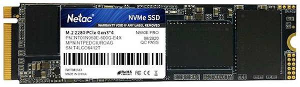 Твердотельный накопитель(SSD) Netac 500Gb NT01N950E-500G-E4X 3631662