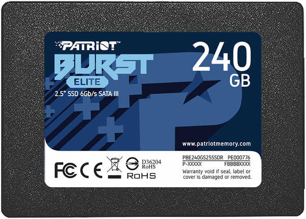 Твердотельный накопитель(SSD) Patriot Memory Patriot Burst Elite 240Gb PBE240GS25SSDR 3633015
