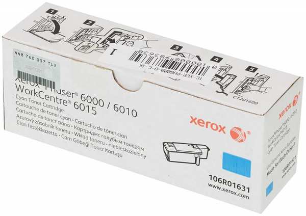 Картридж лазерный Xerox 106R01631 голубой (1000стр.) для Ph 6000 6010N WC 6015 3634707