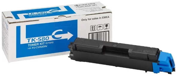 Картридж лазерный Kyocera 1T02KTCNL0 TK-580C голубой (2800стр.) для FS-C5150DN 3634849