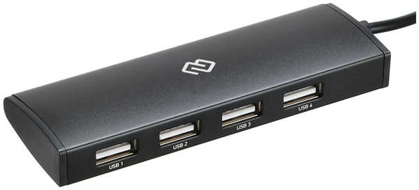 Разветвитель USB Digma HUB-4U2.0-UC-B Черный 3638390