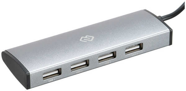 Разветвитель USB Digma HUB-4U2.0-UC-DS Серебряный