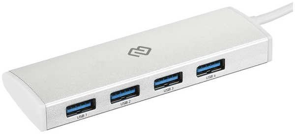 Разветвитель USB Digma HUB-4U3.0-UC-S Серебряный 3638396