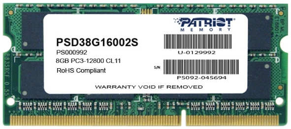 Оперативная память Patriot Memory 8Gb DDR4 SL PSD38G16002S 3639674
