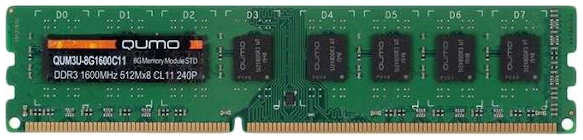 Оперативная память Qumo 8Gb DDR3 QUM3U-8G1600C11 3639684